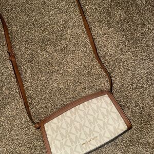 Michael Kors Tan and Cream Crossbody Bag